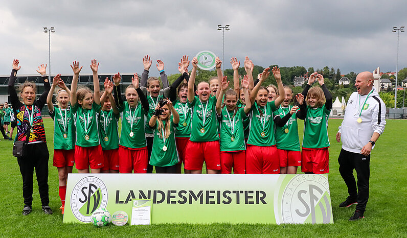Landesmeisterinnen D-Juniorinnen 2023/2024: SpG Neustadt/Jößnitz/Erlbach © Madlen Straube