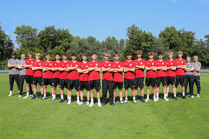Unser Junioren U 15-Kader für das DFB-Sichtungsturnier in Duisburg.